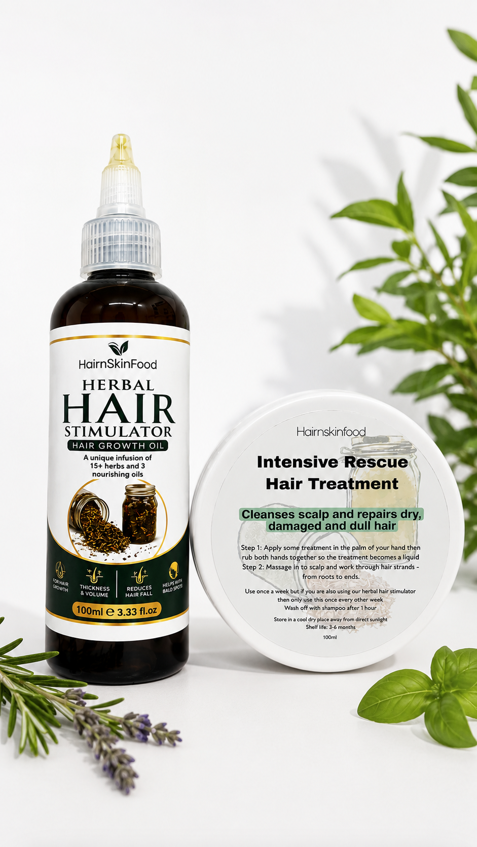 BUNDLE: Intensive Rescue Hair Treatment & Herbal Hair Stimulator
